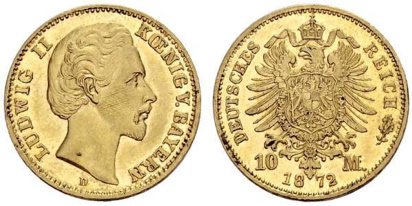 10 Mark Regno di Baviera (1806 - 1918) Oro Ludovico I di Baviera (re)(1786 – 1868)