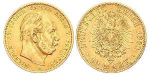 10 Mark Regno di Prussia (1701-1918) Oro Wilhelm I, German Emperor (1797-1888)