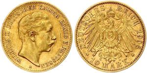 10 Mark Regno di Prussia (1701-1918) Oro Wilhelm II, German Emperor (1859-1941)