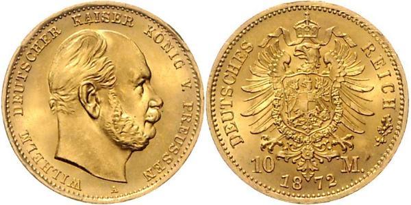 10 Mark Regno di Prussia (1701-1918) Oro Wilhelm I, German Emperor (1797-1888)
