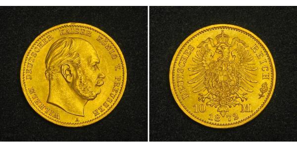 10 Mark Regno di Prussia (1701-1918) Oro Wilhelm I, German Emperor (1797-1888)