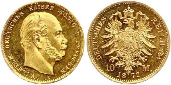 10 Mark Regno di Prussia (1701-1918) Oro Wilhelm I, German Emperor (1797-1888)