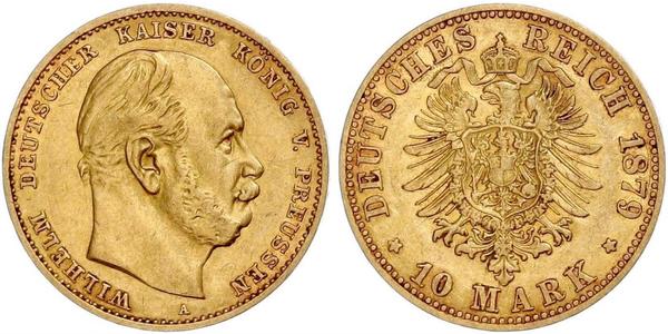 10 Mark Regno di Prussia (1701-1918) Oro Wilhelm I, German Emperor (1797-1888)