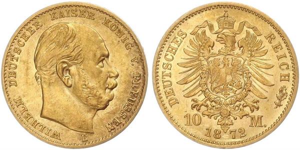 10 Mark Regno di Prussia (1701-1918) Oro Wilhelm I, German Emperor (1797-1888)