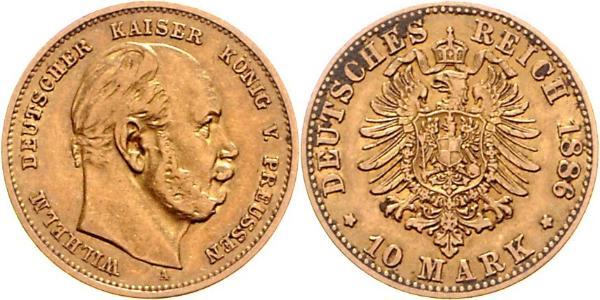 10 Mark Regno di Prussia (1701-1918) Oro Wilhelm I, German Emperor (1797-1888)