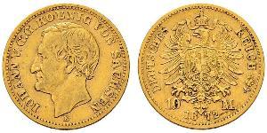 10 Mark Regno di Sassonia (1806 - 1918) Oro 