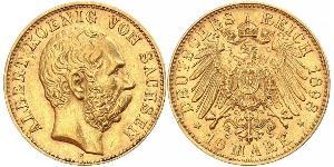 10 Mark Regno di Sassonia (1806 - 1918) Oro Alberto di Sassonia