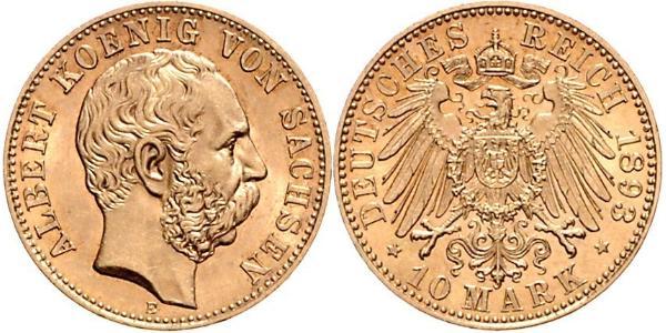 10 Mark Regno di Sassonia (1806 - 1918) Oro Alberto di Sassonia