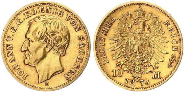 10 Mark Regno di Sassonia (1806 - 1918) Oro 