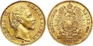 10 Mark Reino de Baviera (1806 - 1918) Oro Luis I de Baviera(1786 – 1868)