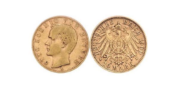 10 Mark Reino de Baviera (1806 - 1918) Oro Otón I de Baviera(1848 – 1916)