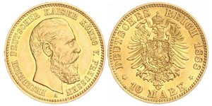10 Mark Reino de Prusia (1701-1918) Oro Federico Guillermo III de Prusia (1770 -1840)