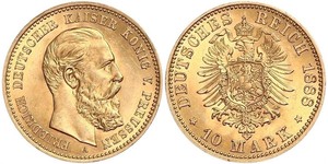 10 Mark Reino de Prusia (1701-1918) Oro Federico Guillermo III de Prusia (1770 -1840)