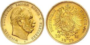 10 Mark Reino de Prusia (1701-1918) Oro Wilhelm I, German Emperor (1797-1888)