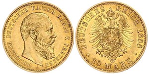 10 Mark Reino de Prusia (1701-1918) Oro Federico Guillermo III de Prusia (1770 -1840)