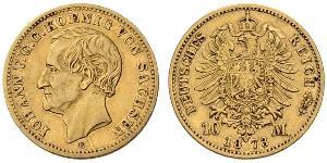 10 Mark Reino de Sajonia (1806 - 1918) Oro 