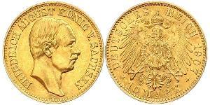 10 Mark Reino de Sajonia (1806 - 1918) Oro Federico Augusto III de Sajonia (1865-1932)