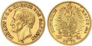 10 Mark Reino de Sajonia (1806 - 1918) Oro 