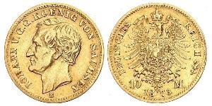 10 Mark Reino de Sajonia (1806 - 1918) Oro 