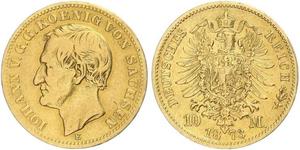 10 Mark Reino de Sajonia (1806 - 1918) Oro 