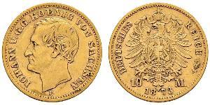 10 Mark Reino de Sajonia (1806 - 1918) Oro 