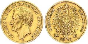 10 Mark Reino de Sajonia (1806 - 1918) Oro 