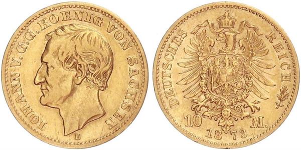 10 Mark Reino de Sajonia (1806 - 1918) Oro 