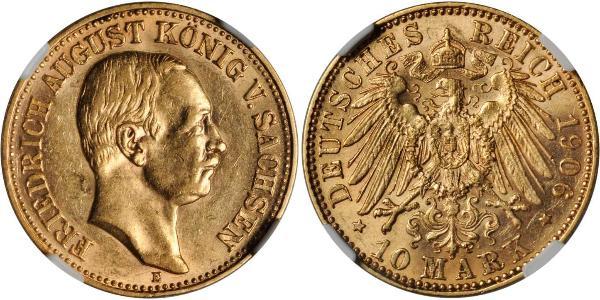 10 Mark Reino de Sajonia (1806 - 1918) Oro Federico Augusto III de Sajonia (1865-1932)