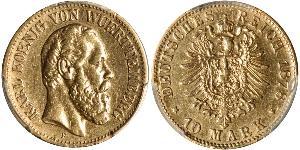 10 Mark Reino de Wurtemberg (1806-1918) Oro Carlos I de Wurtemberg