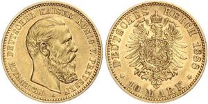 10 Mark Reino de Wurtemberg (1806-1918) Oro Carlos I de Wurtemberg