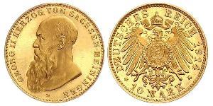 10 Mark Sassonia-Meiningen (1680 - 1918) Oro Giorgio II di Sassonia-Meiningen