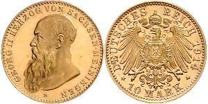 10 Mark Sassonia-Meiningen (1680 - 1918) Oro Giorgio II di Sassonia-Meiningen