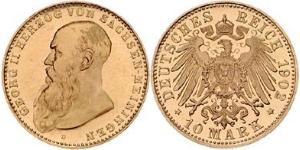 10 Mark Sassonia-Meiningen (1680 - 1918) Oro Giorgio II di Sassonia-Meiningen