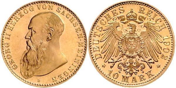 10 Mark Sassonia-Meiningen (1680 - 1918) Oro Giorgio II di Sassonia-Meiningen