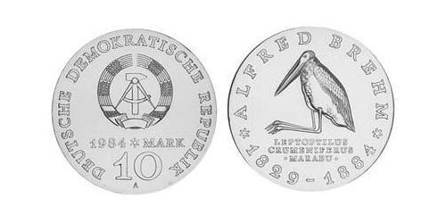 10 Mark República Democrática Alemana (1949-1990) Plata 