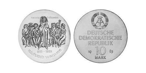 10 Mark República Democrática Alemana (1949-1990) Plata 
