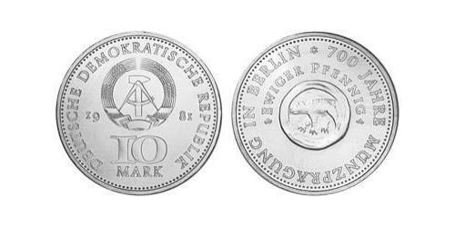 10 Mark Repubblica Democratica Tedesca (1949-1990) Rame/Nichel 