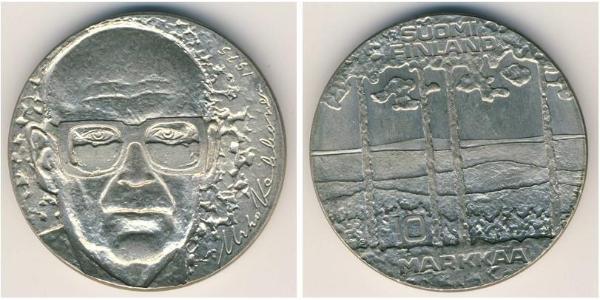 10 Mark Finnland (1917 - ) Silber Urho Kekkonen