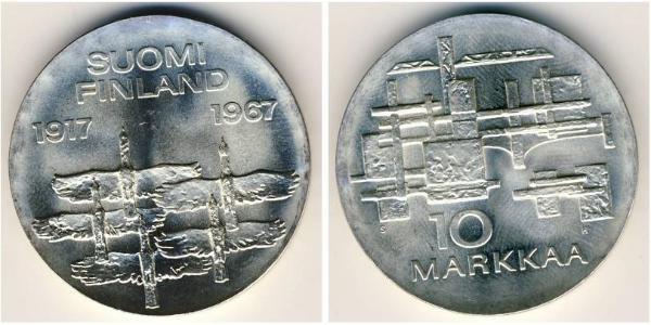 10 Mark Finland (1917 - ) Silver 