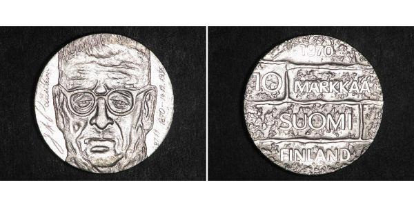 10 Mark Finland (1917 - ) Silver Juho Kusti Paasikivi