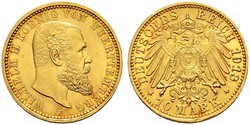 10 Марка Германская империя (1871-1918) Золото Wilhelm II, German Emperor (1859-1941)