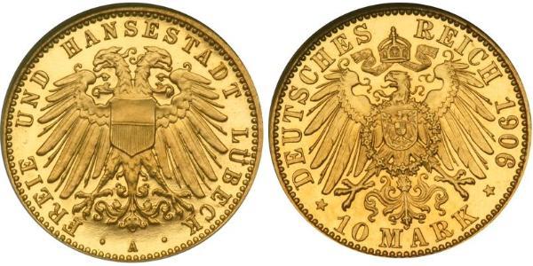 10 Mark Free City of Lübeck 金 