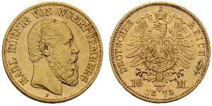 10 Mark Kingdom of Württemberg (1806-1918) 金 卡尔一世 (符腾堡)