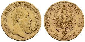 10 Mark Kingdom of Württemberg (1806-1918) 金 卡尔一世 (符腾堡)