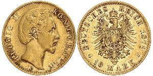10 Mark 巴伐利亞王國 (1806 - 1918) 金 路德维希二世 (巴伐利亚)