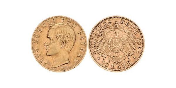 10 Mark 巴伐利亞王國 (1806 - 1918) 金 奥托 (巴伐利亚国王)