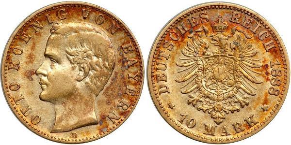 10 Mark 巴伐利亞王國 (1806 - 1918) 金 奥托 (巴伐利亚国王)