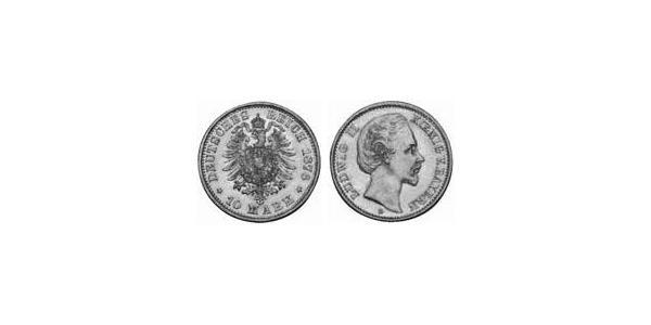 10 Mark 巴伐利亞王國 (1806 - 1918) 金 路德维希二世 (巴伐利亚)