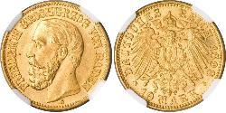 10 Mark 巴登大公國 (1806 - 1918) 金 弗里德里希一世 (巴登)