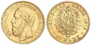 10 Mark 巴登大公國 (1806 - 1918) 金 弗里德里希一世 (巴登)
